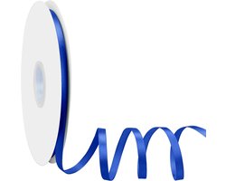 Lint donkerblauw, Dooozy 10 mm 91 m cadeaulint decoratielint stoffen lint voor het verpakken van geschenken, Kerstmis, bruiloft, decoreren