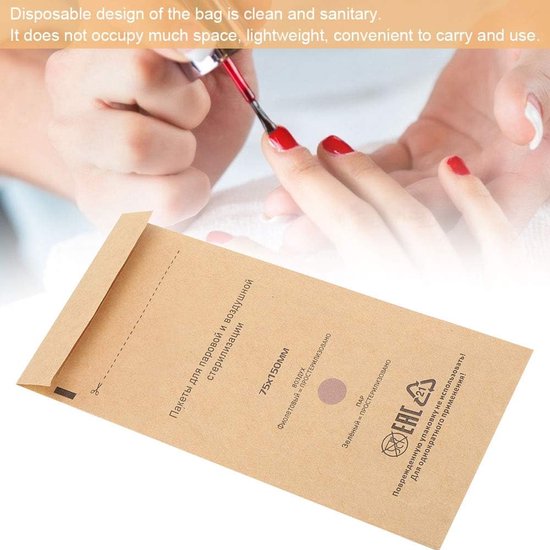Dailygoods- Steriliseerzakken 100 stuks - Autoclaaf - Zelfdichtend - Wegwerptools - Sterilisatiezakken 130 x 200 mm / 75 x 150 mm - Hoogwaardig papier - Sterilisatiezak van Dailygoods — afbeelding 4
