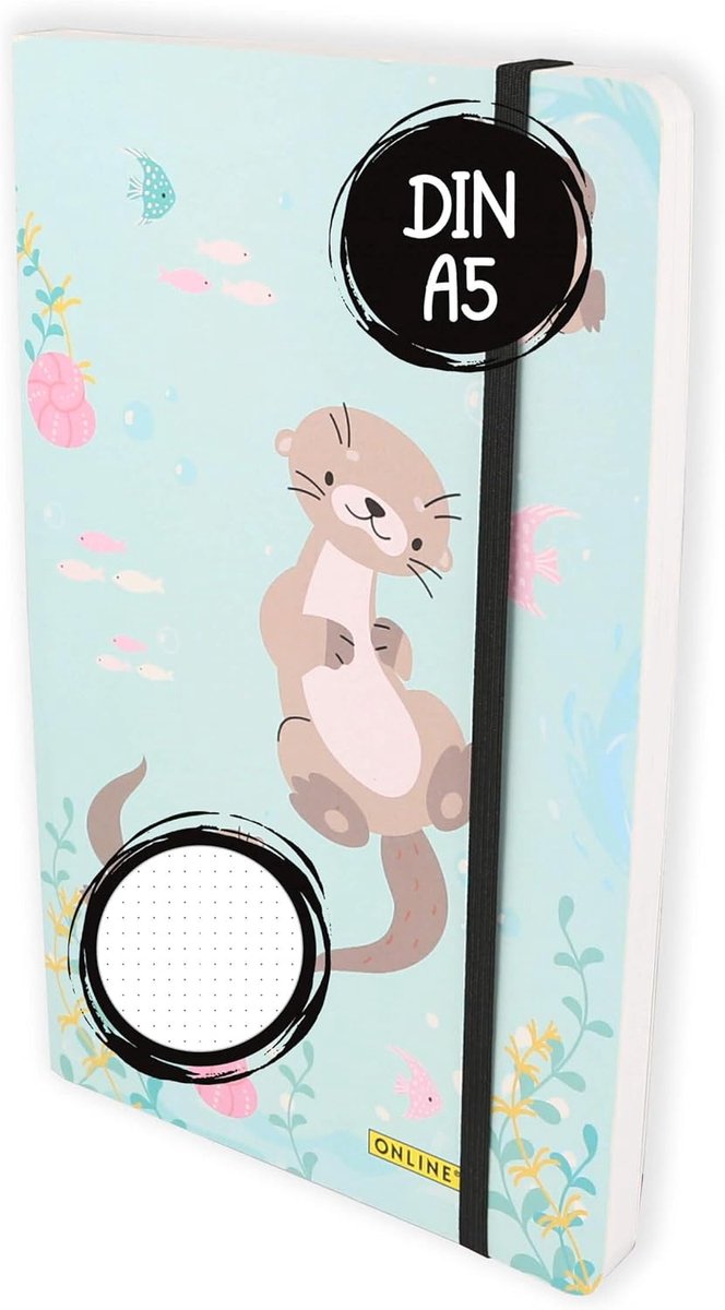 SnelShoppen - Online Bullet Journal A5 Dotted met Elastiek, 120gsm FSC Papier, 144 Pagina's Softcover Notitieboek voor Bullet Journaling, Notities, Sc