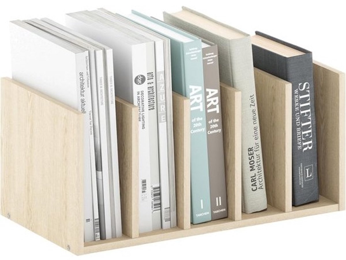Desktopopberger - voor bureau - Houten structuur - met 5 archiefvakken