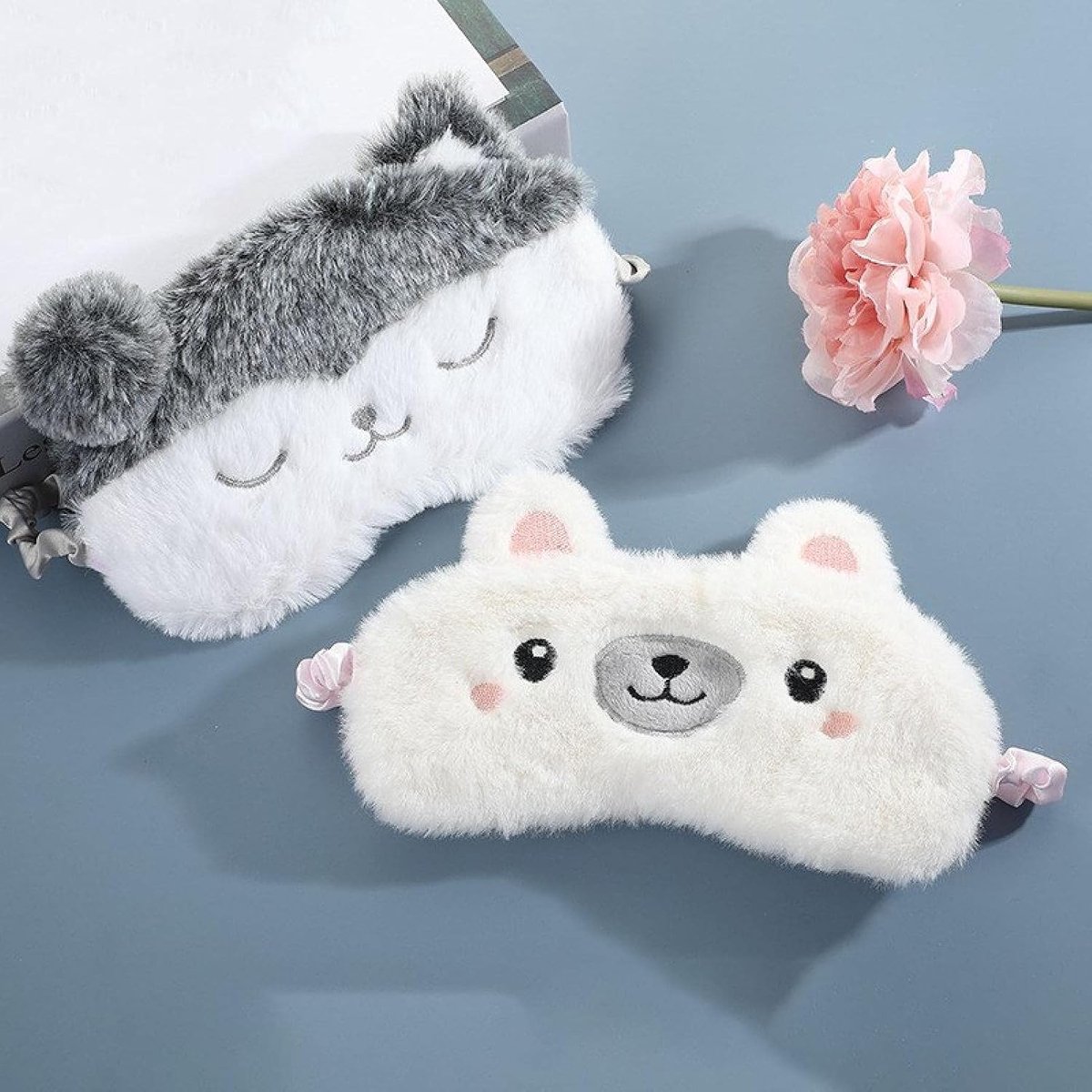 Mooie pluche slaap oogmasker, slaapmasker oogmasker met blackout oog masker bril ontspannen reizen oogmasker