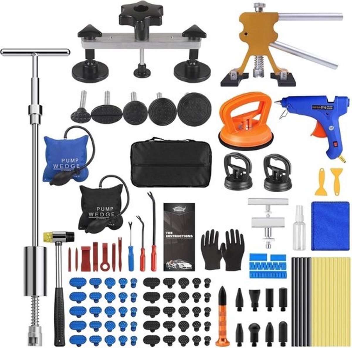 Reparatieset - Voor autodeuken - Compleet gereedschap voor schadeherstel - 119-delig - Zonder lakbeschadiging