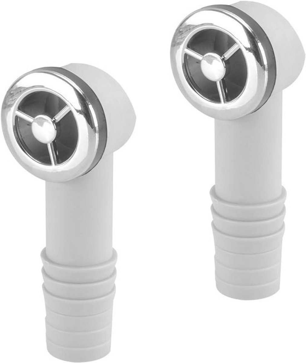 Overloopkoppen - 2 stuks - 36 x 36 mm - ronde interface voor wastafels