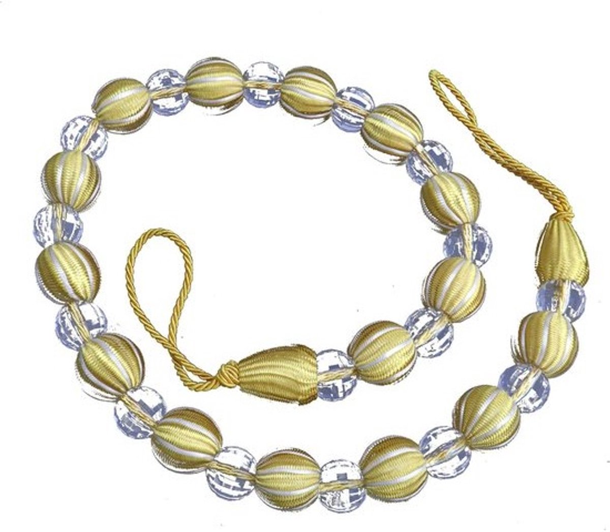 Store_9 - Crystal Beads-gordijnklemmen - Elegante tie-backs - 75 cm - Gouden kwastjes - Decoratieve gordijnaccessoires - Geschikt voor alle gordijnen