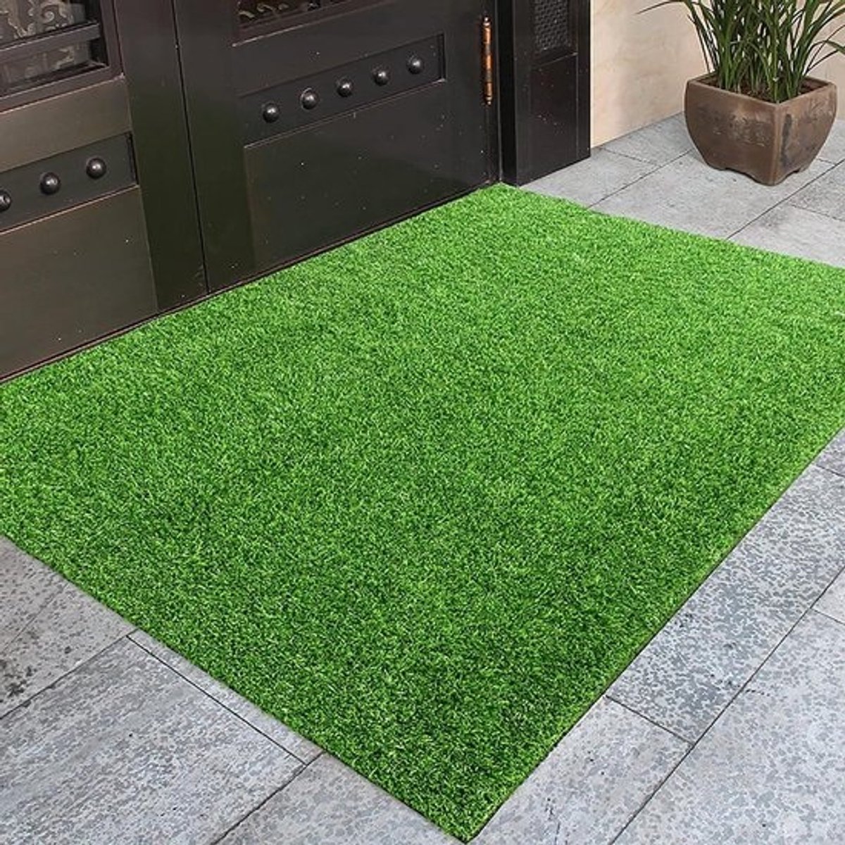 Kunstgrastapijt - Grasmat voor buiten - Tuin- en terrasdecoratie - Realistisch uiterlijk - 60 x 90 cm - Groen