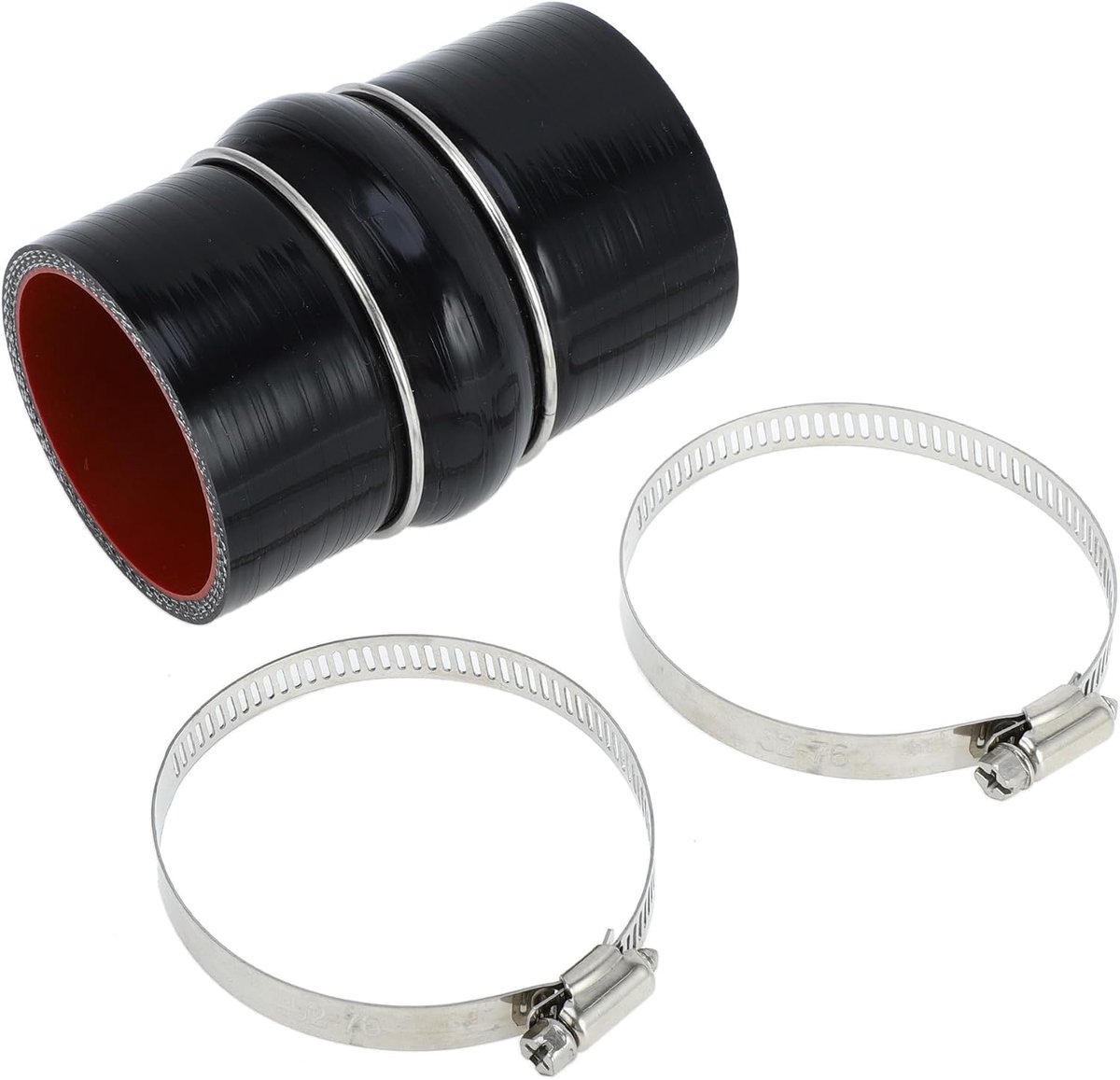 1 Set 57mm/2.24" 102mm/4.02" Lengte Zwart Rode Auto Siliconen Slang Met Klemmen Hump Slang Koelslang Universeel