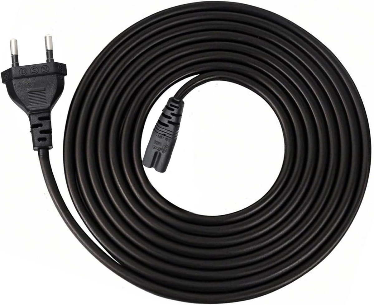 C7, tweepolig, 1,5 m, compatibel met Samsung TV, PS5, PS4, PS3, Xbox X/S-serie, zwarte kabel voor monitoren en gameconsoles