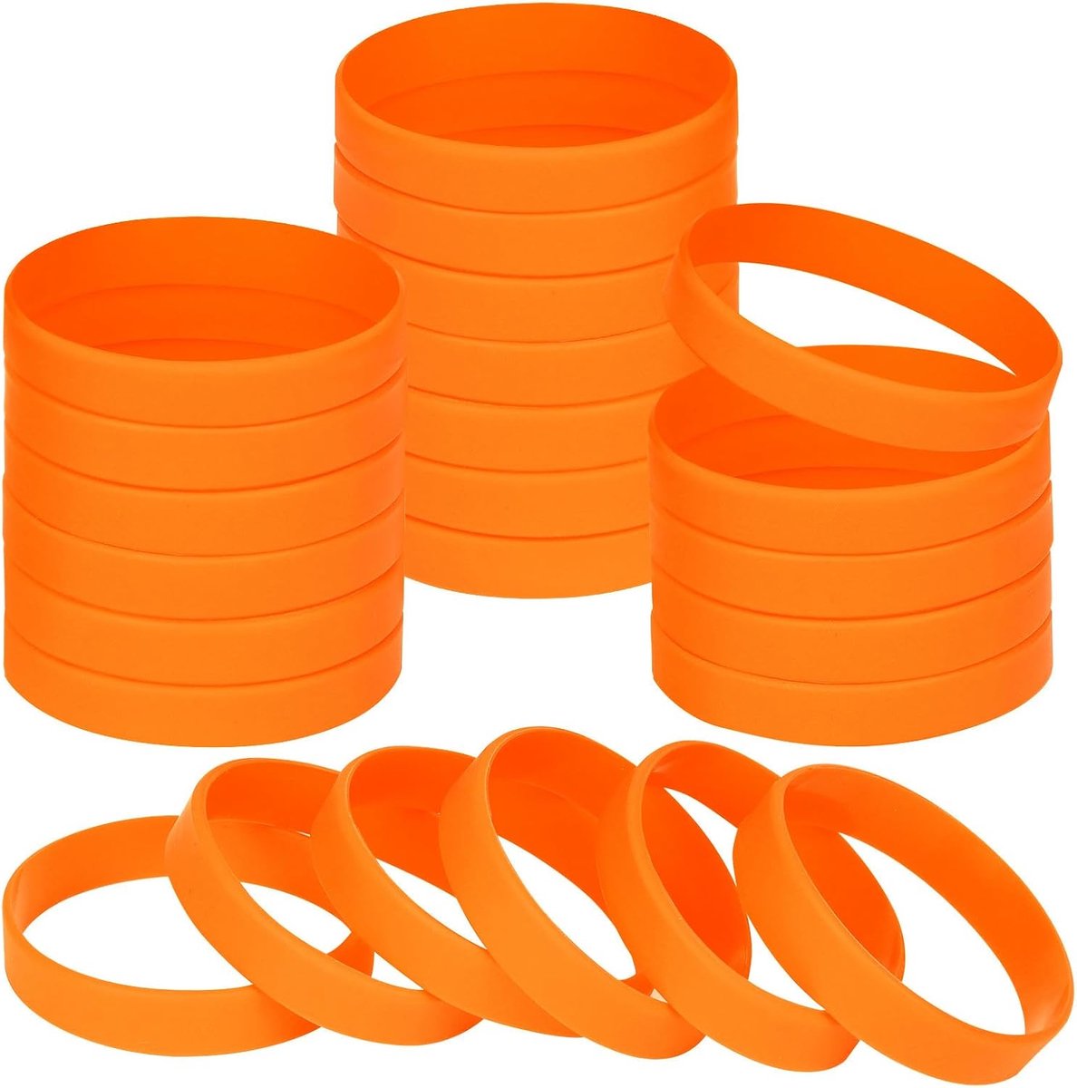 Polsbandjes Blank Rubber Armbanden voor Volwassen Kid Tiener, 24 stks Sport Party Siliconen Elastische Polsband Armband bands voor Evenementen School Leraar Supplies
