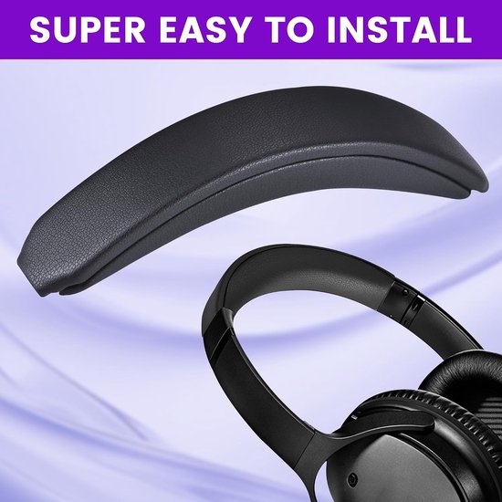 Hoofdband Cover voor Bose QuietComfort 25 (QC25) hoofdtelefoon, zacht oorkussen hoofdband wrap deel voor dagelijks luisteren - zwart — afbeelding 4