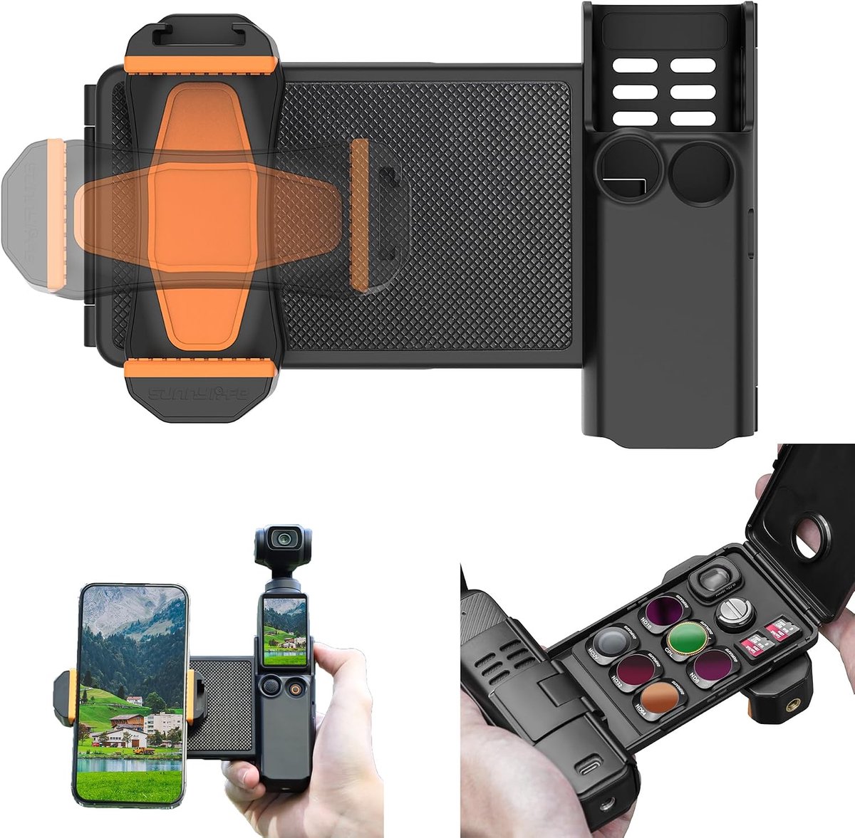 1/4 multifunctionele uitbreidingshouder voor DJI Osmo Pocket 3 koude schoen adapter met organizer voor actiecamera beschermframe clip voor telefoon