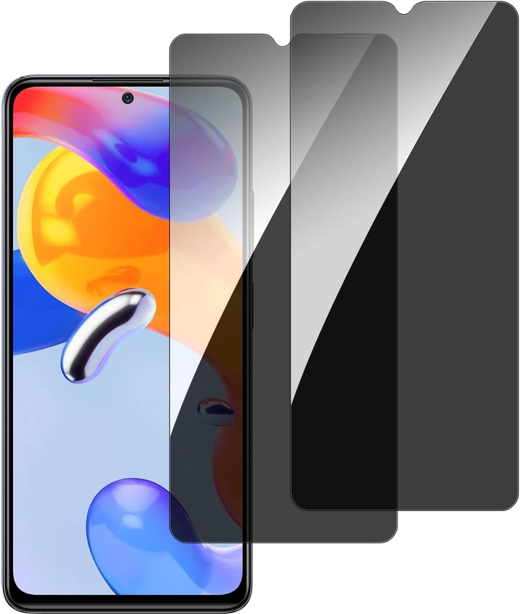 Chejuza Privacy Displaybeschermfolie voor Xiaomi Redmi Note 11 pro/pro+ plus 4/5g [2 stuks], hardheid 9H, volledige afdekking, anti-spy van gehard glas, HD-displaybescherming