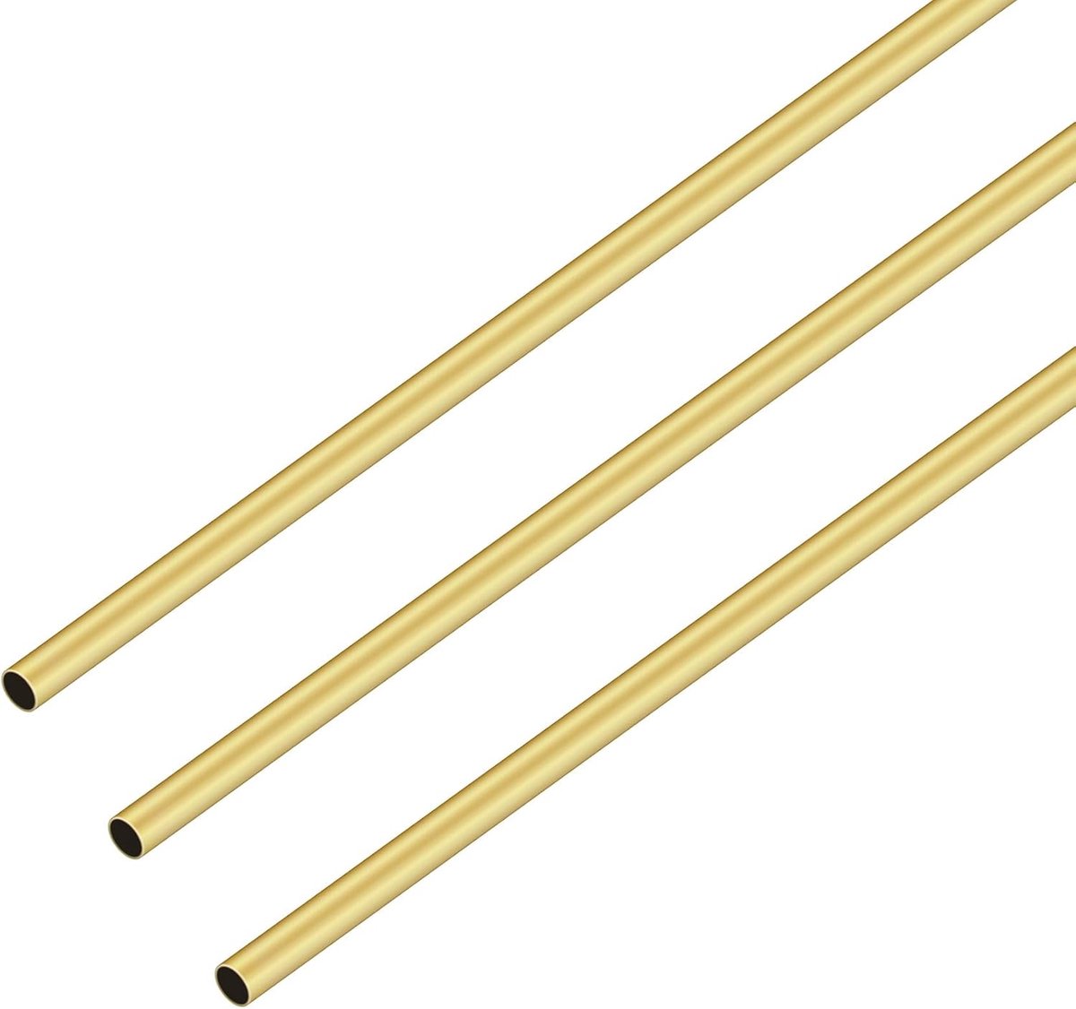 Buizen van messing, 300 mm lengte, 4 mm buitendiameter x 0,3 mm wanddikte, ronde rechte messingbuizen, 3 stuks