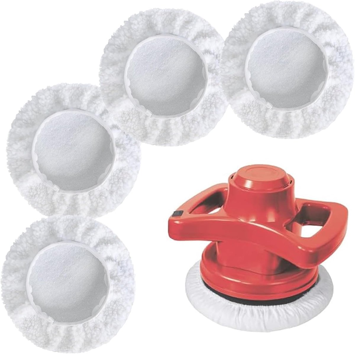 Set van 4 microvezel wol gepolijste muts, polijstmachine accessoires CE-CB 18/254 Li CC-PO 90, polijstkappen voor auto en lamswol onderhoud, polijstmachine opzetstuk voor 220 mm en 250 mm