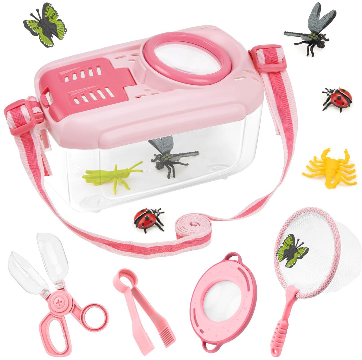 Funsland Onderzoeksset voor kinderen vanaf 4 jaar, ontdekkingsset met insectenobservatiebox, vergrootglas voor - ShopVlot