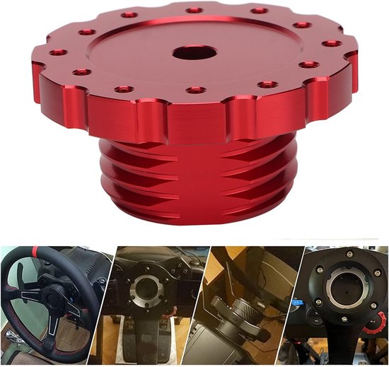 Stuurwiel Adapter - Race Adapter - Sim Racen - CNC Aluminium - 12x11x8 cm - Rood — afbeelding 3