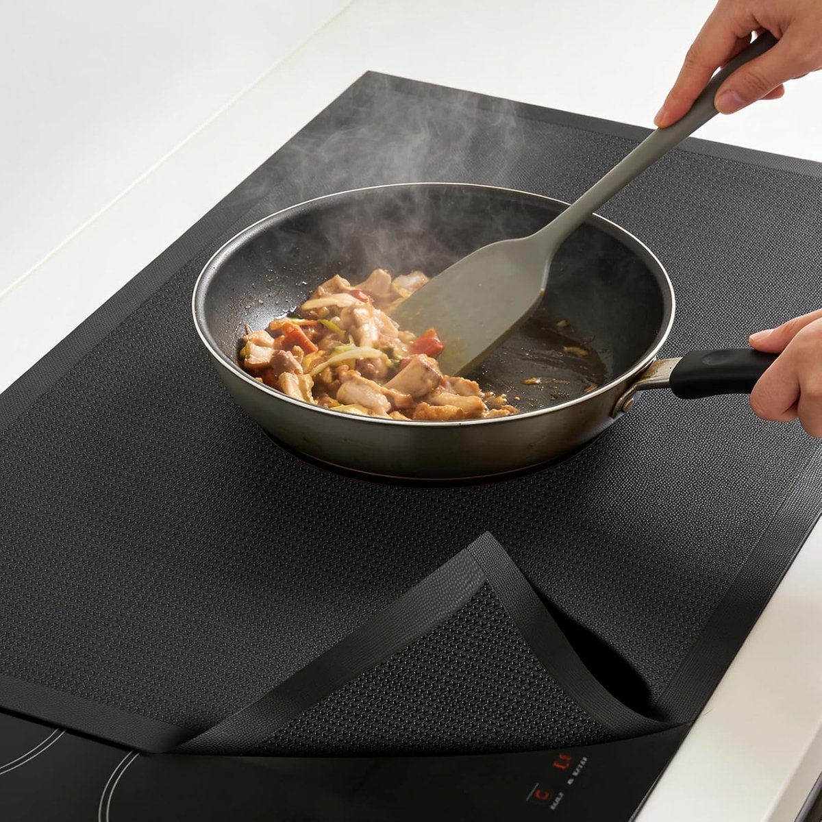 SnelShoppen - Silicone Beschermmat Inductiekookplaat 78 x 52 cm, Hittebestendig en Antislip, Vaatwasserbestendig, Ideaal voor Keuken, Kookplaat Besche