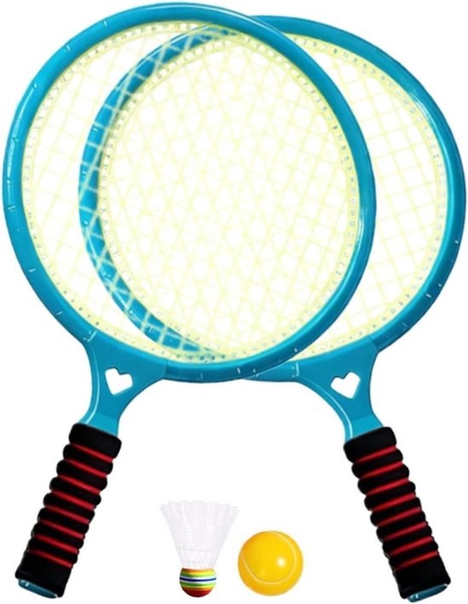 Kinderbadmintonset - Sportspeelgoed - Buiten spelen - Voorkomt letsel - 45.5 x 27 x 7 cm - Blauw