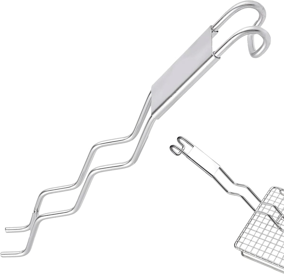 Grill Roosterhefboom Grijptang Roestvrij Staal Roosterhefboom Hefboom Barbecue Grill Anti-Verbranding Roestvrij Staal Barbecue Kookroosterhefboom Accessoires voor Buitenkoken (B)