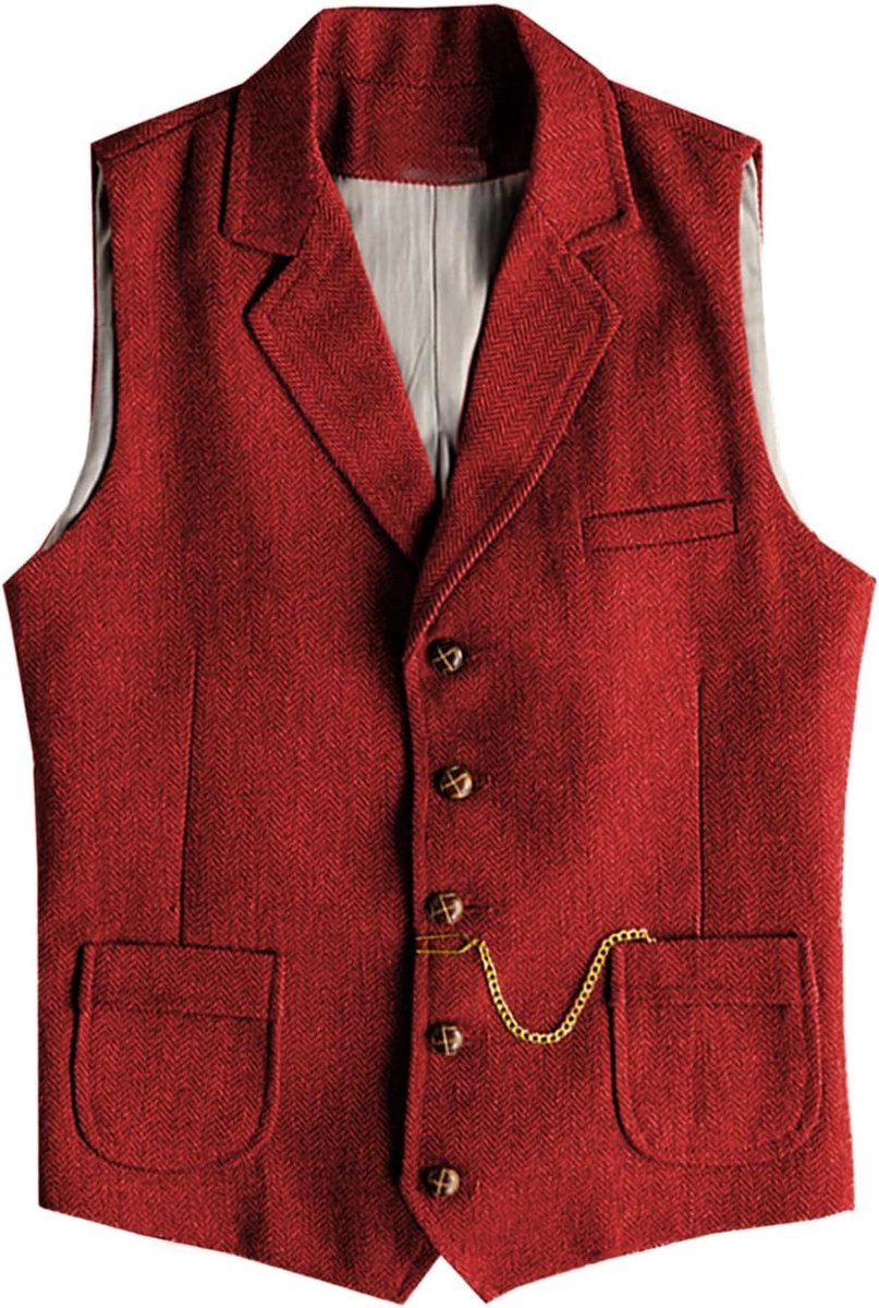 Herringbone Tweed herenpak, vest, wol, slim fit, vest, wol