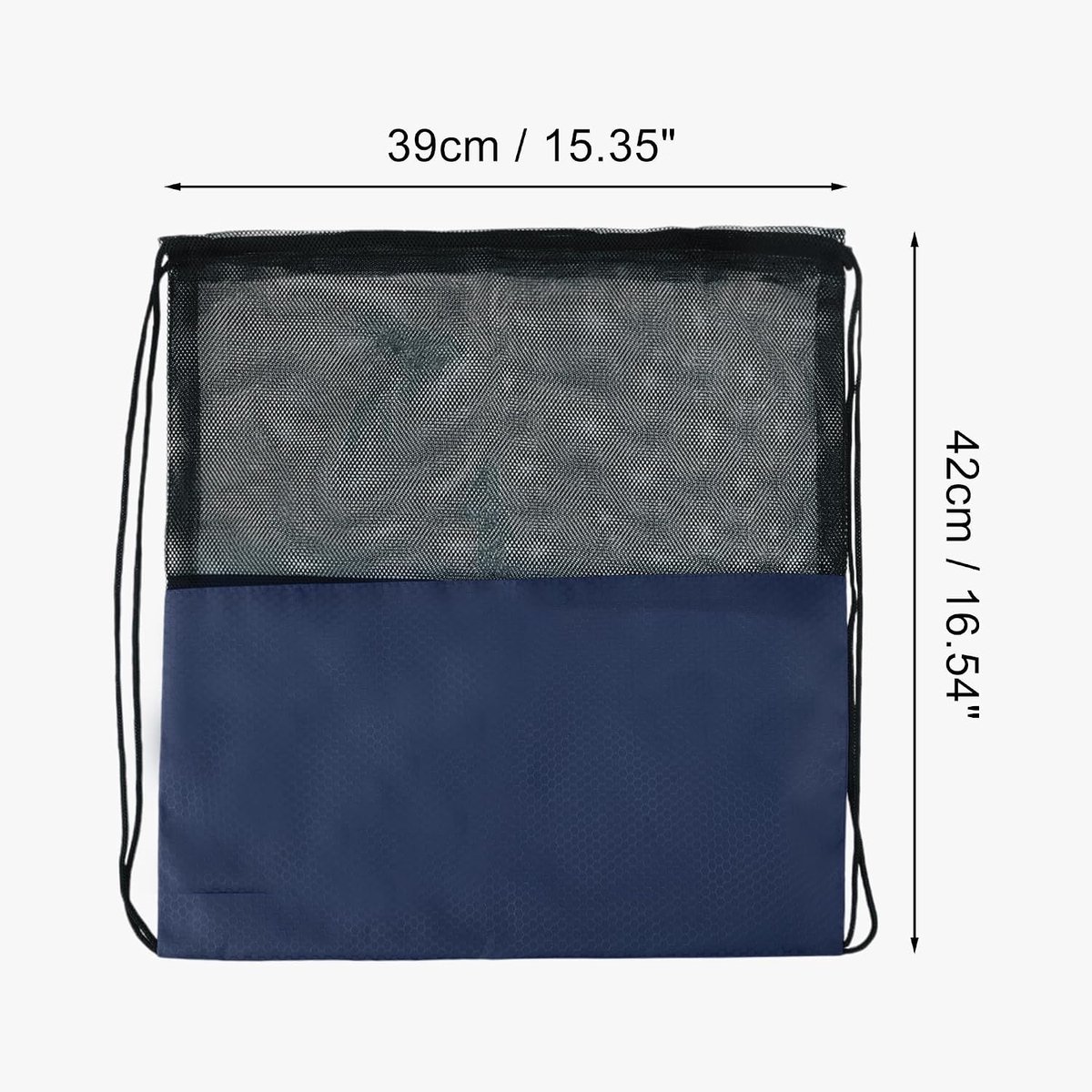 Rugzakken met verstelbaar trekkoord, netvak voor gymnastiekballen, marineblauw, Navy Blauw