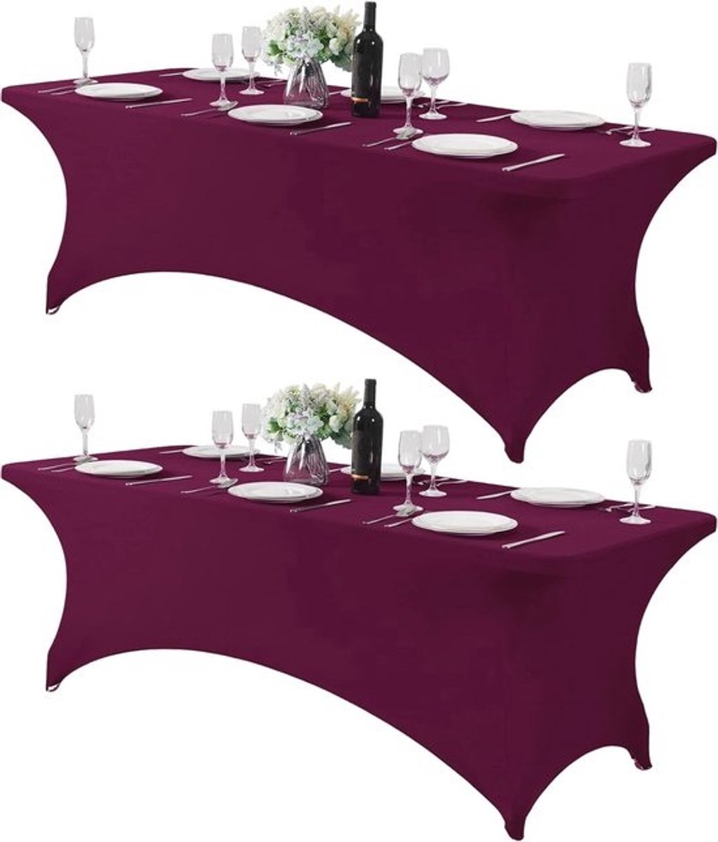 Stretch tafelkleed - 2 stuks - Voor feestelijke evenementen - Universeel passend - Voor tafelgrootte 20 cm, 1,2 m of 1,8 m
