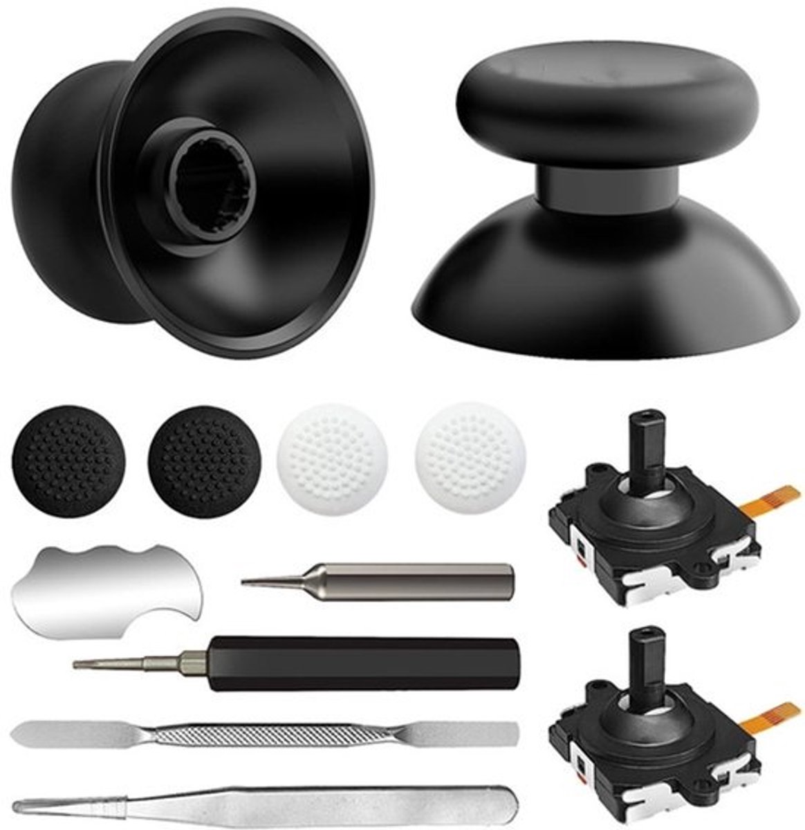 Vervangende joystickkit - Onderdelen voor VR-controller - Voor een betere VR-ervaring - Speciaal voor Quest 2 - 2.5 cm - Zwart