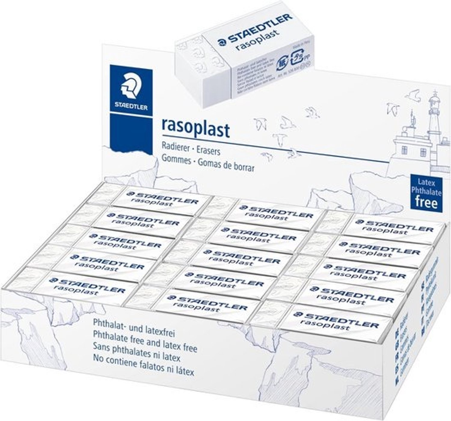 Zelfreinigende Rasoplast-gummen - Doos met 30 stuks - Voor netjes gummen