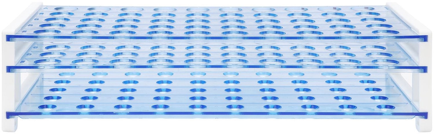 Testbuisrek 50 gaten - compatibel met 16mm O.D. buizen - duurzame laborganizer - ideaal voor laboratoriumexperimenten - m-winkel
