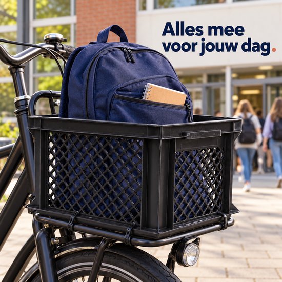 Dutch Standard Fietskrat – 26 Liter – 40 x 30 x 22 cm – Kunststof – Voor Voordrager – Zwart — afbeelding 2