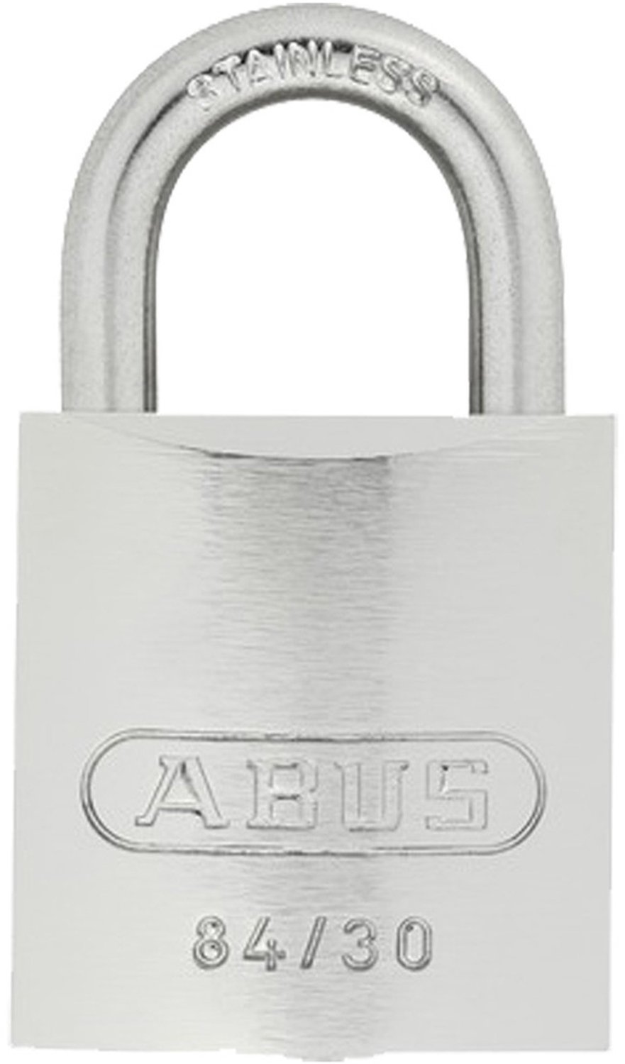 Abus Hangslot 84IB/30 - Kast van Massief Messing - Beugel van Edelstaal met Kunststofmantel - Dubbele Beugelvergrendeling - Inclusief 2 Sleutels - Afmeting 30 mm - Kleur Zilver
