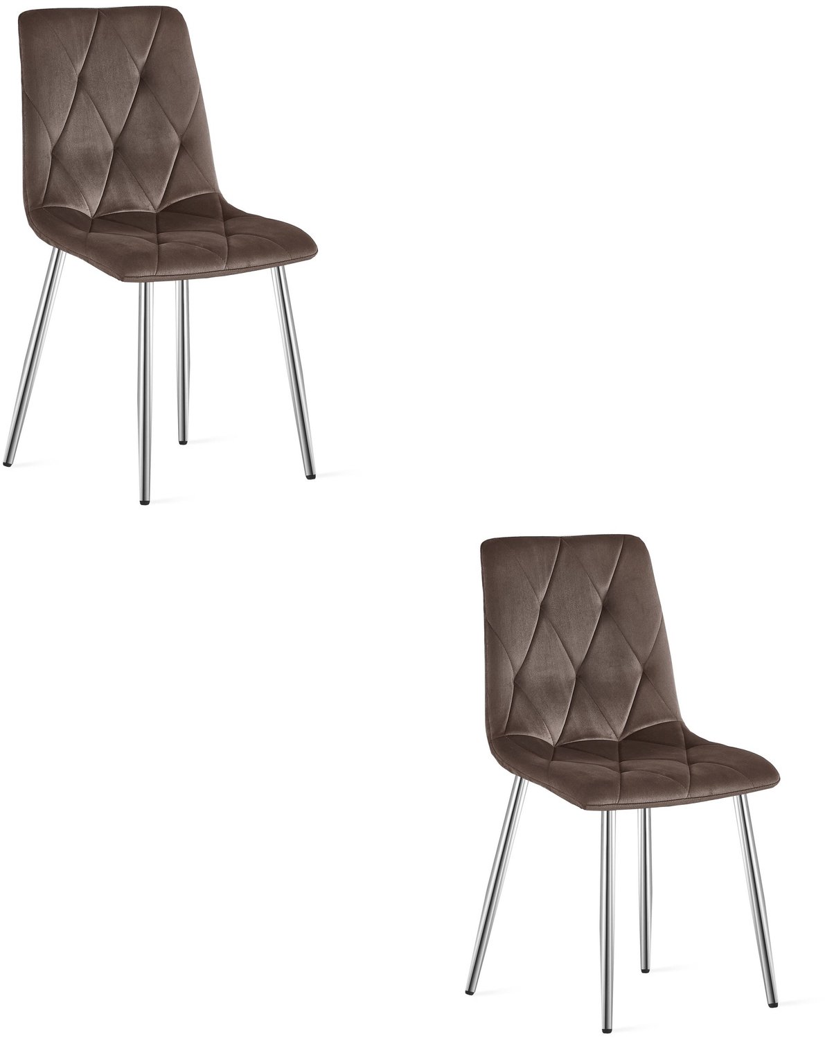 LEOBERT LIBRA Eetkamerstoelen – Set van 2 – Groen Velvet – Metalen Poten – Comfortabele Gestoffeerde Zitting – Modern Design – Velvet Stoel voor Woonkamer, Keuken en Eetkamer – Max. 110 kg per Stoel
