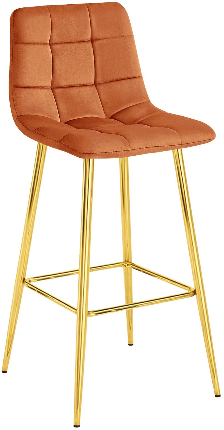 LEOBERT ARCETO Barkruk – Velvet – Metalen Onderstel – Modern Design – Voor Keukeneiland, Bar en Keuken bruin
