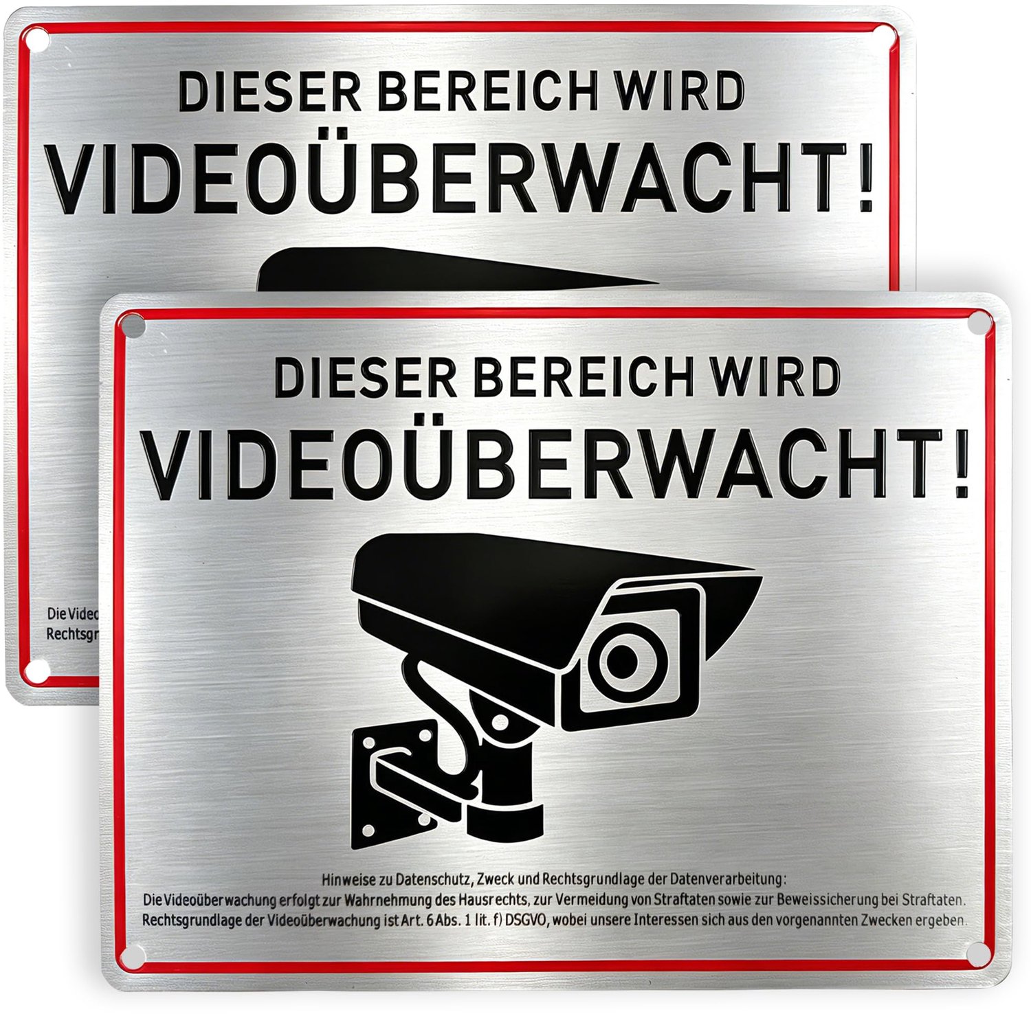 Waarschuwingsbord videobewaking - 2 stuks - camera bewaking - verhoogt beveiliging - m-winkel