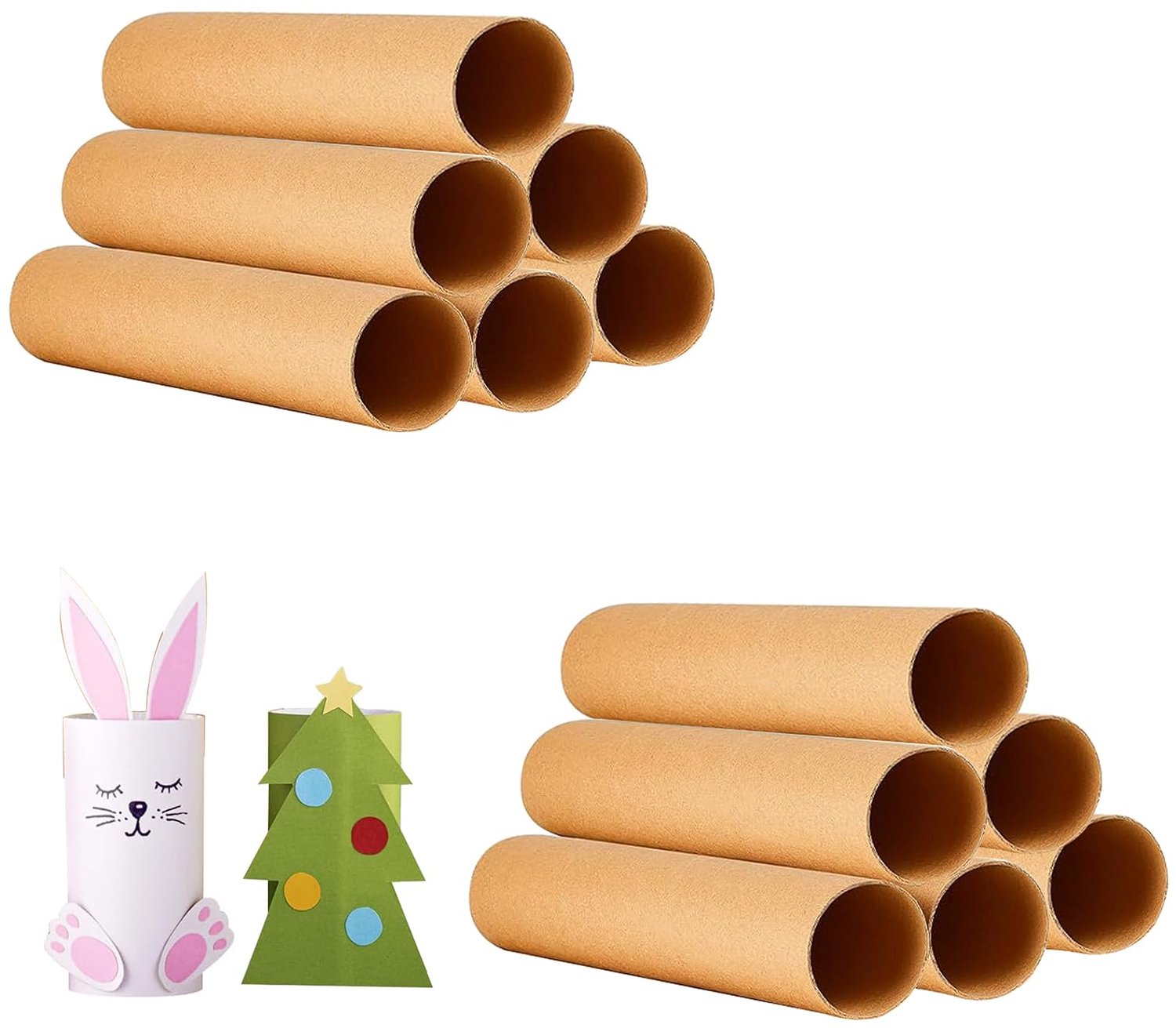Papieren rollen 40 x 3,5 cm en 40 x 4,5 cm - ronde knutselbuizen - 12 stuks - ideaal voor kinderkunst - m-winkel