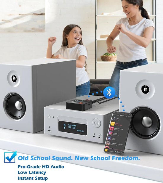 Bluetooth Ontvanger voor Stereo - NFC Audio Adapter - RCA & 3,5 mm AUX - Draadloos Muziek Streamen - TF-kaart - 3D Geluidsmodus - Automatische Koppeling - 10 m Bereik - Voor Oude Speakers & Versterkers — afbeelding 3