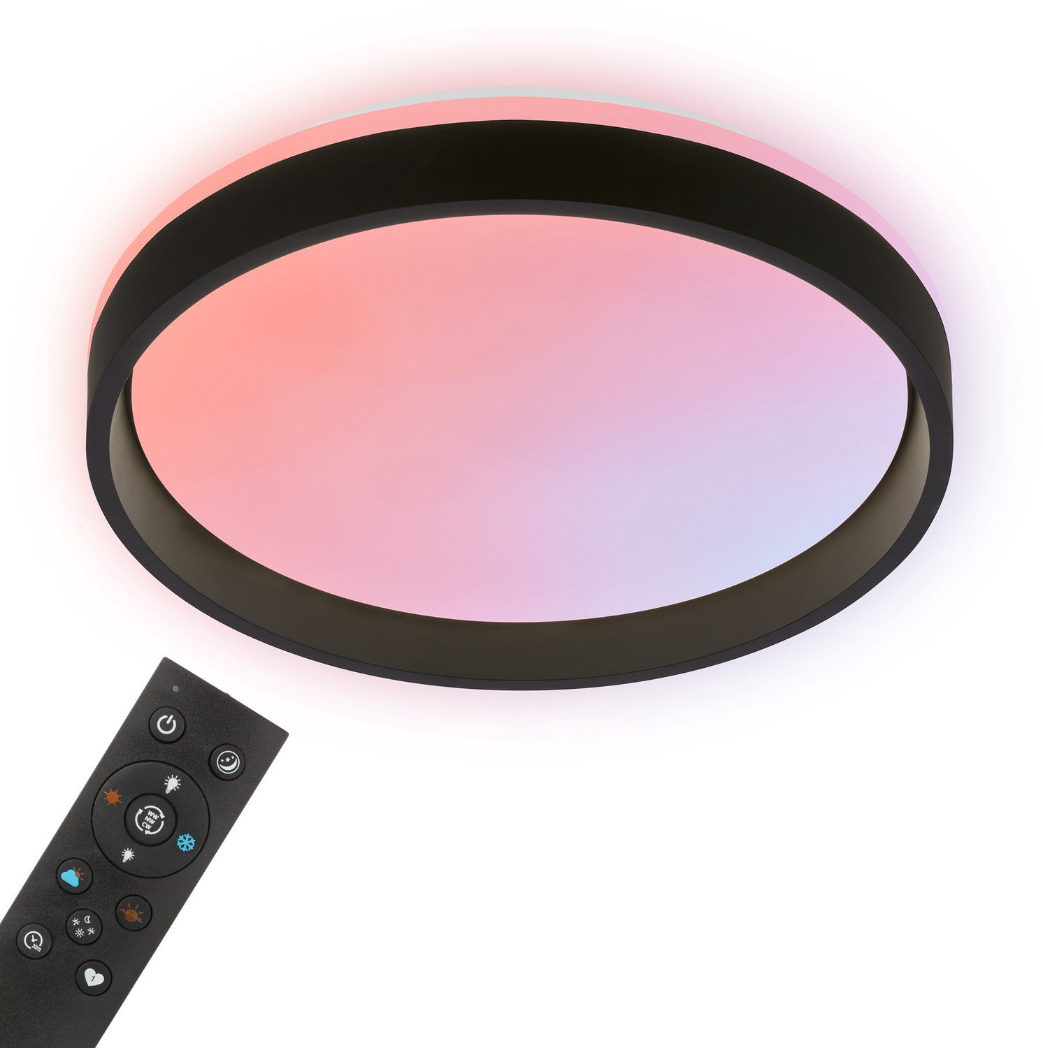 BRILONER Auri - Dimbaar Plafondlamp - met backlight - woonkamer lamp - met kleurwisseling en afstandsbediening - Ø38cm