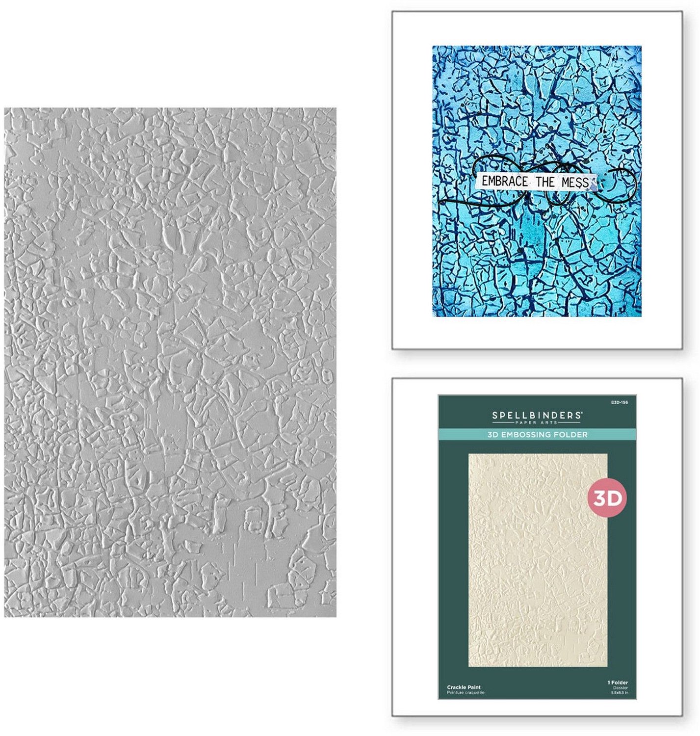 Spellbinders 3D Embossing Folder - Crackle Paint - 14 x 21,6 cm