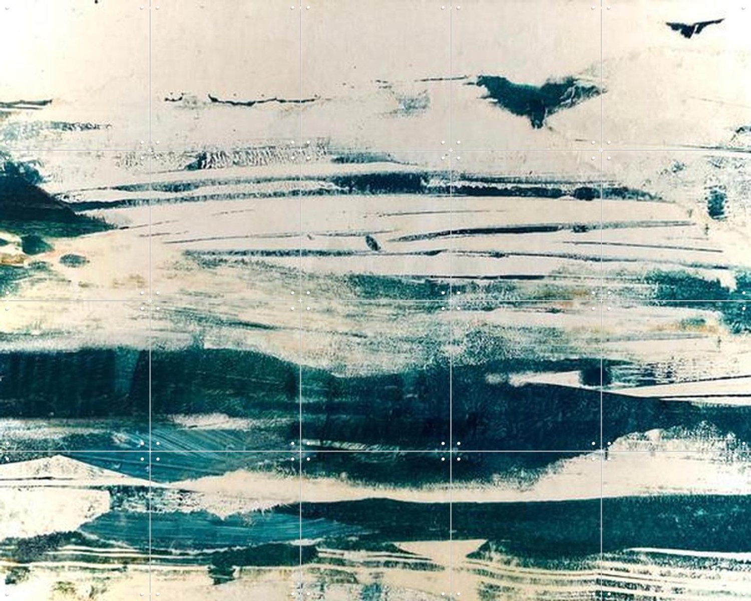 IXXI Poetry Of Water, RAR Kramer - 100 x 80 cm - Grote wanddecoratie en posters - Aquarel, Abstract, Olieverf, Kwaststreken, Impressionisme, Gemengde Wit / Blauw