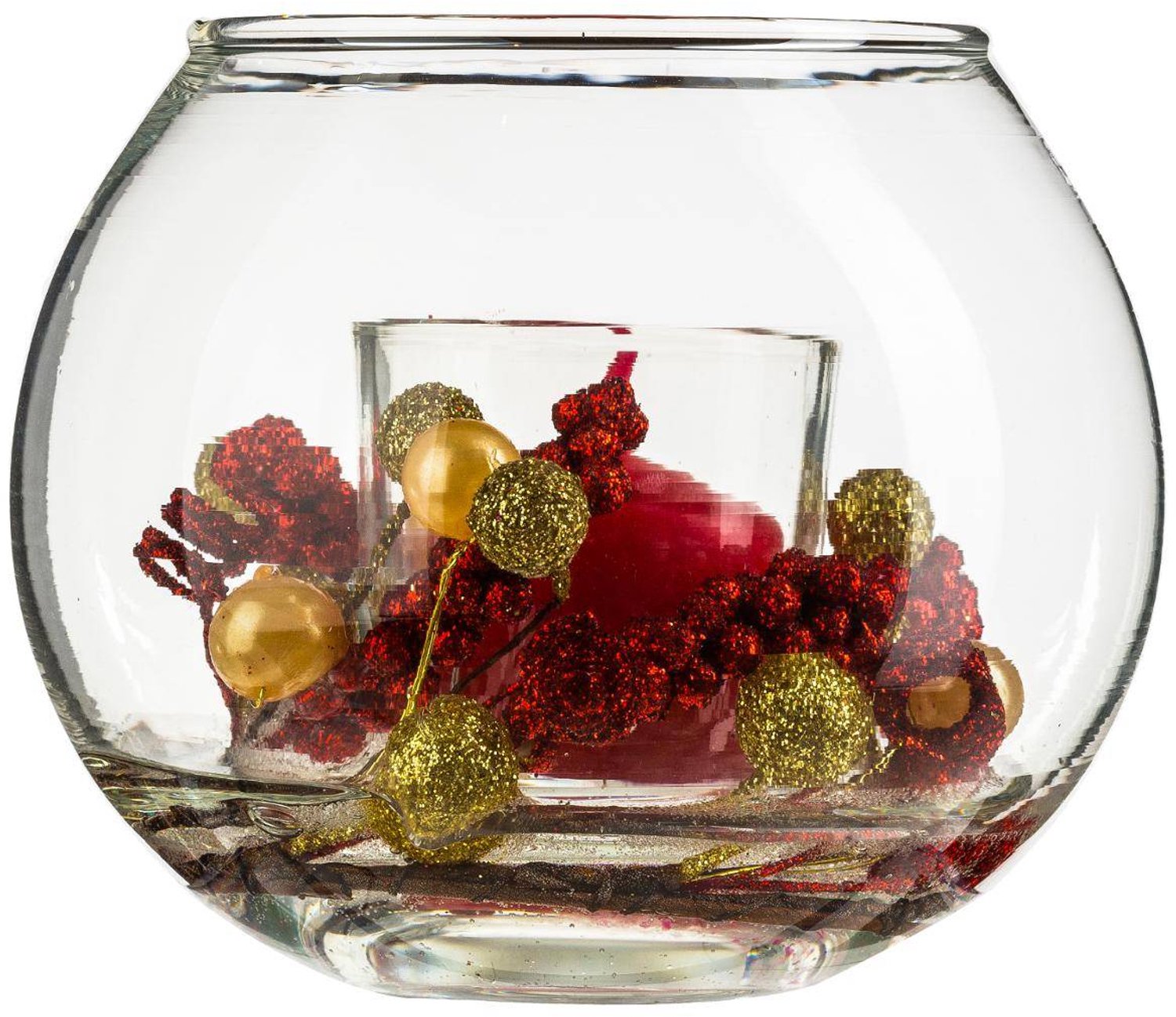 Feeric lights & Christmas Ball Candle Decorative Glass Rouge