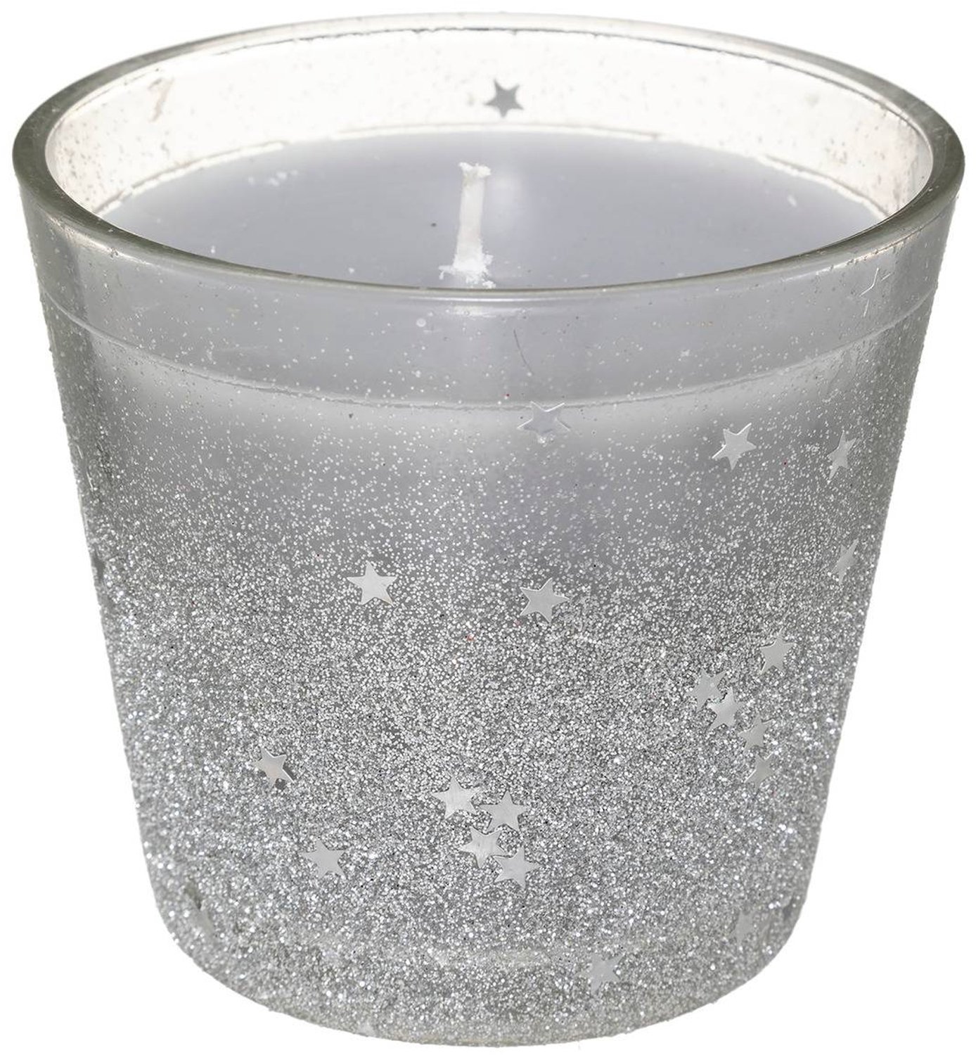 Feeric lights & Christmas Kaarshouder glitter zilver 190 g in glas Gris