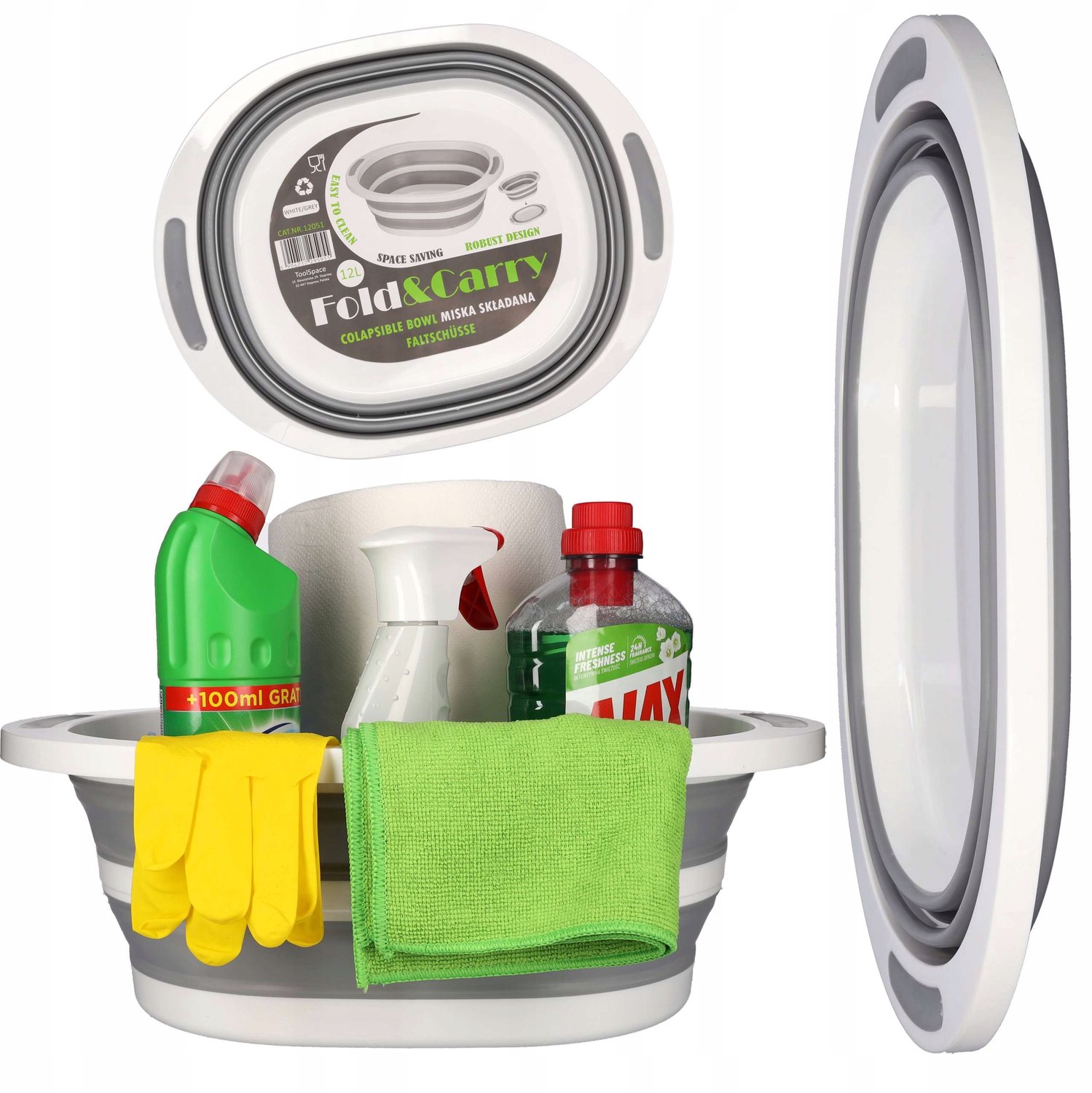 Opvouwbare Siliconen Wasbak 12L - Camping, Keuken, Badkamer