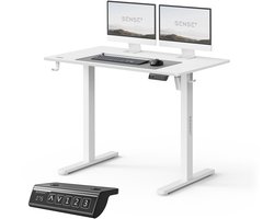 SENSE7 NOJO LIGHT - Elektrisch Verstelbaar Bureau - 100x60 cm - Geheugenfunctie - Zit Sta Bureau - Computertafel - Wit