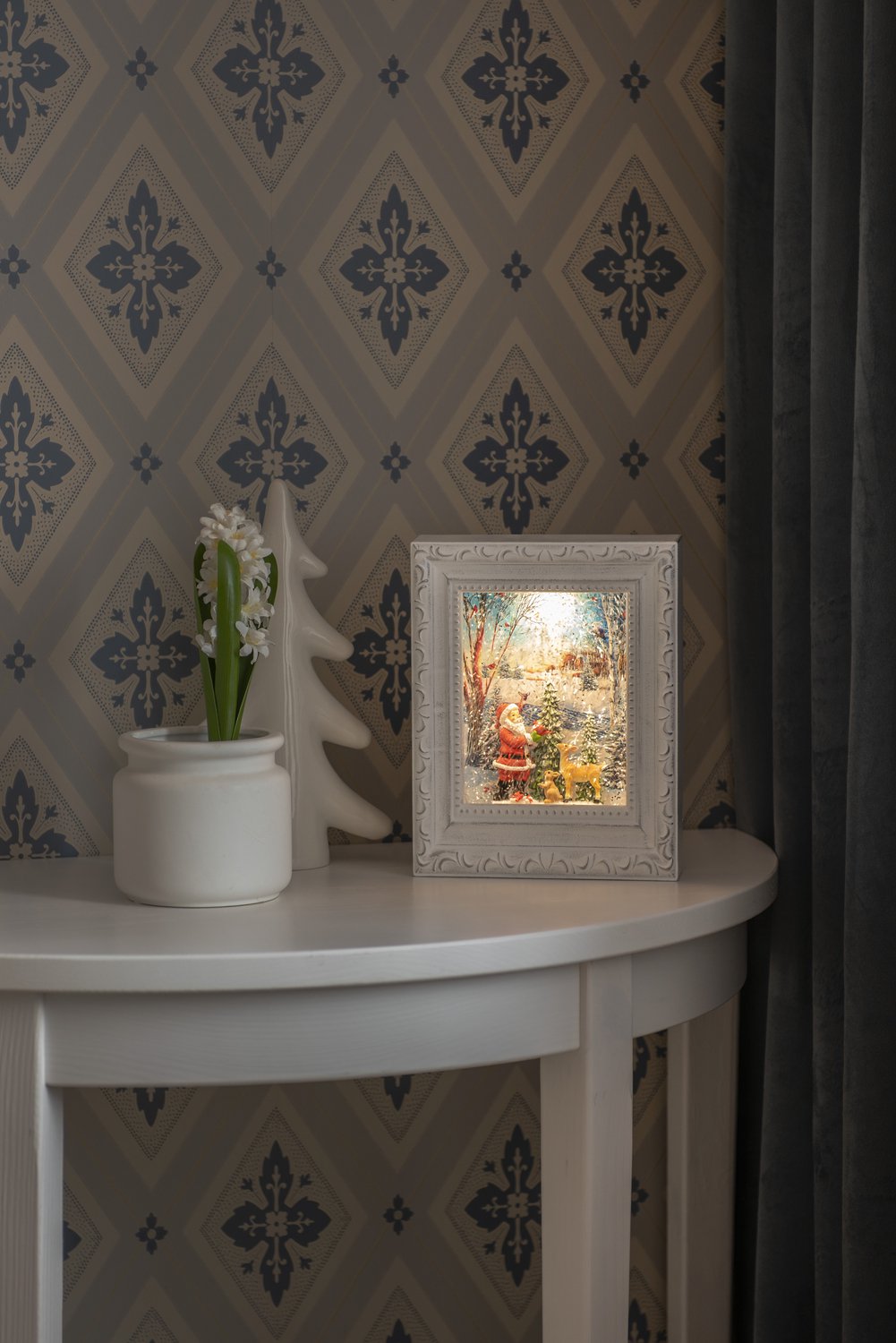 Konstsmide LED sneeuwlantaarn fotoframe met kerstman in de sneeuw – foto 4