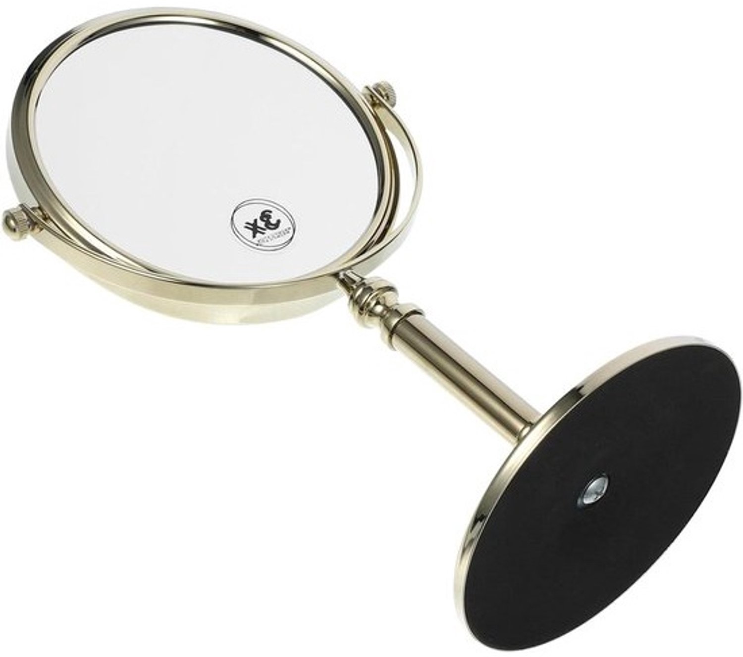 Make-upspiegel - Cosmeticaspiegel en vanityspiegel - Make-up aanbrengen - Dubbelzijdig - 30 x 16 x 12.5 cm - Goud