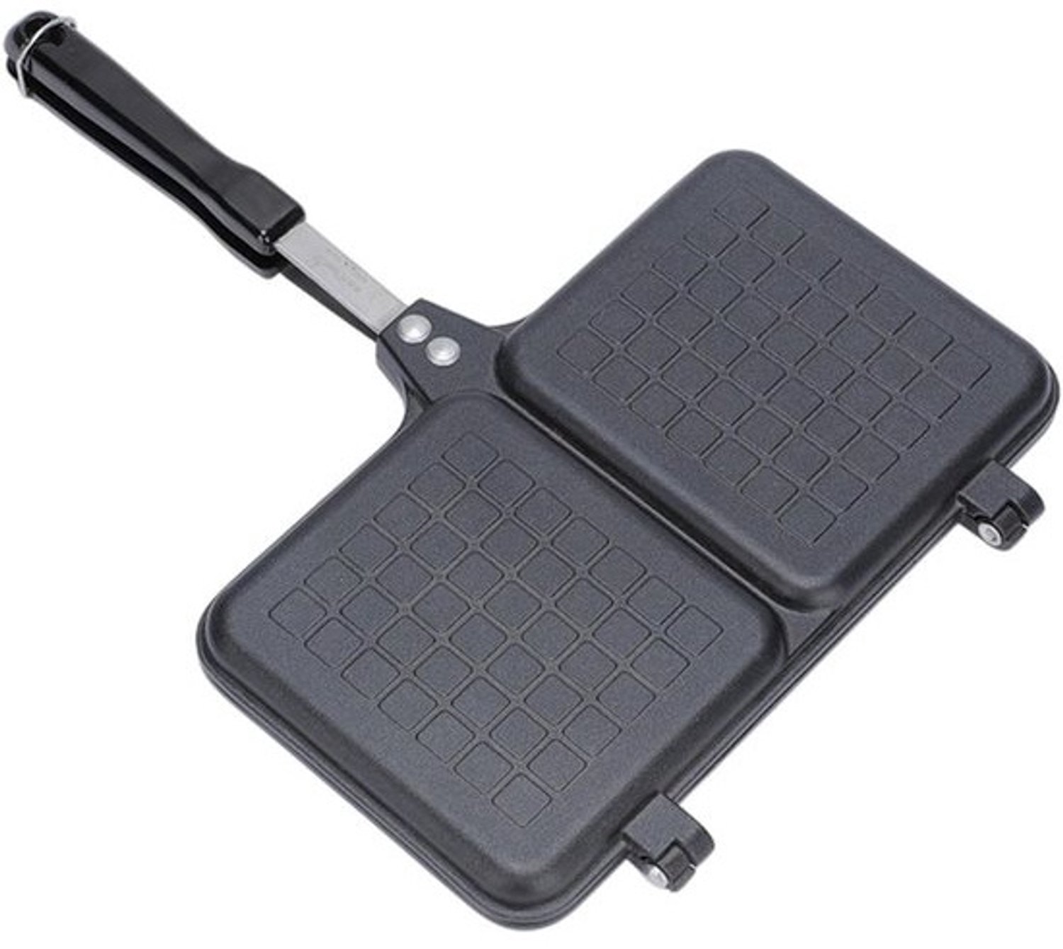 Sandwichmaker - Tostiapparaat - Snelle maaltijden - Dubbele pan met antiaanbaklaag - 36x25 cm - Zwart