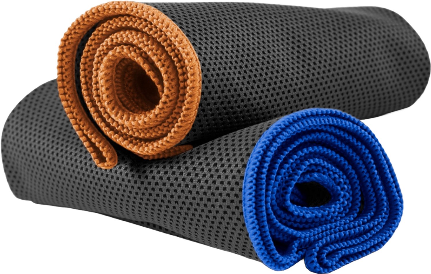 NirvanaShape - microvezel handdoek - verkoelende handdoek - koelhanddoek met directe verkoeling - ultralichte cooling towel - 60 x 30 cm - Grijs / Oranje Rand