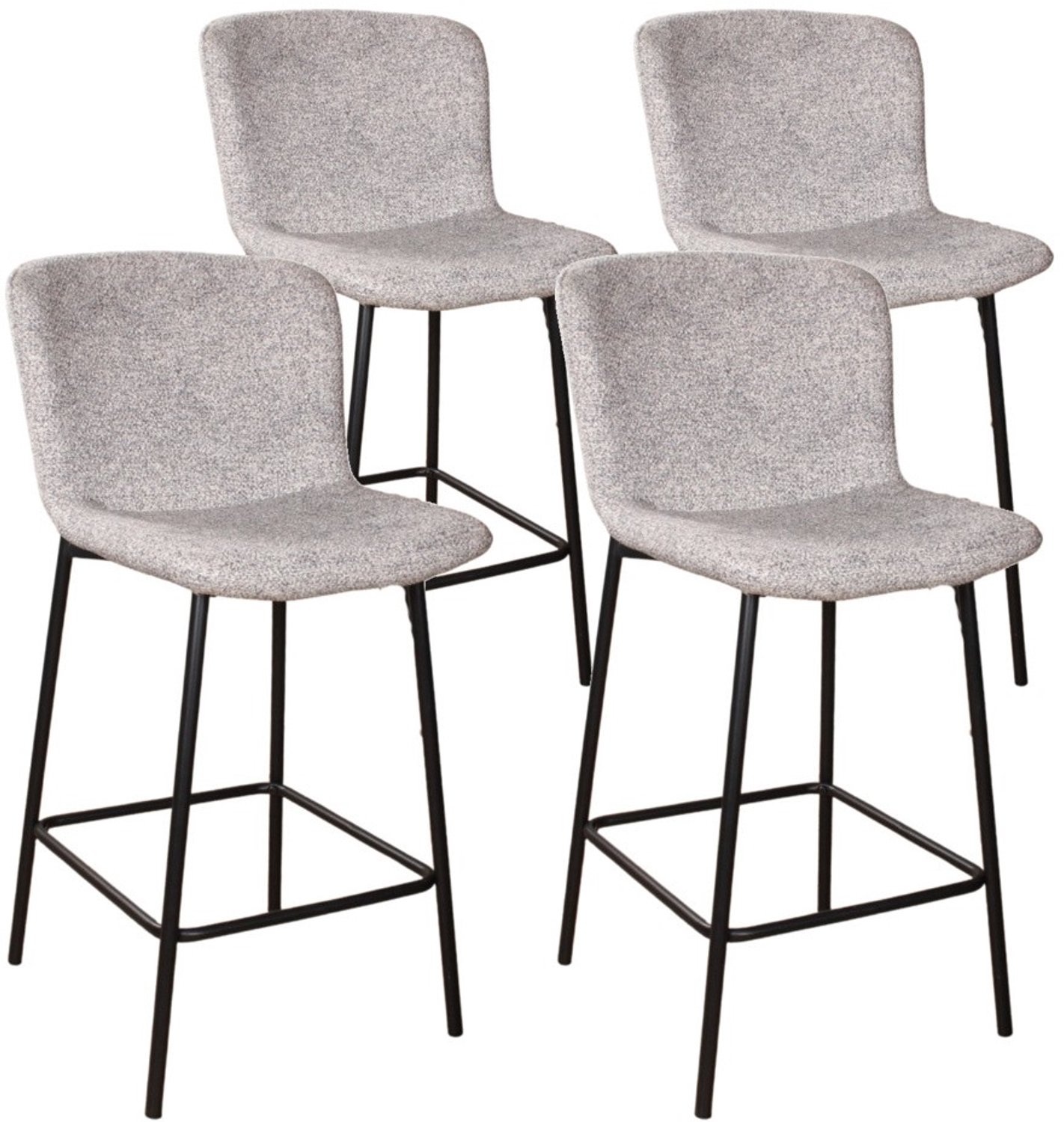 DS4U - - Vera barkruk 65 cm - Set van 4 - Grijs - Stof
