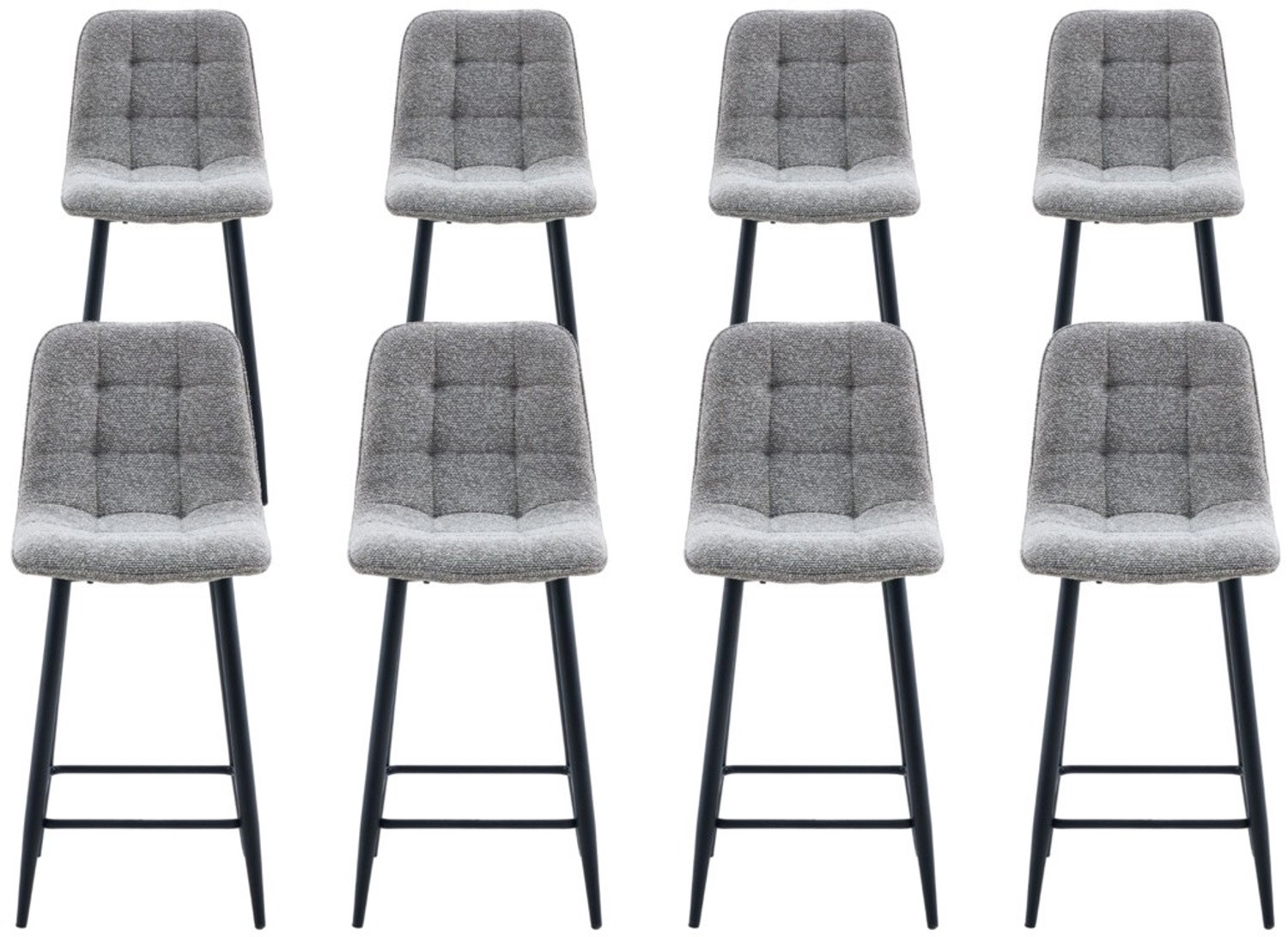 DS4U - - Hugo barkruk 65 cm - Set van 8 - Taupe - Stof