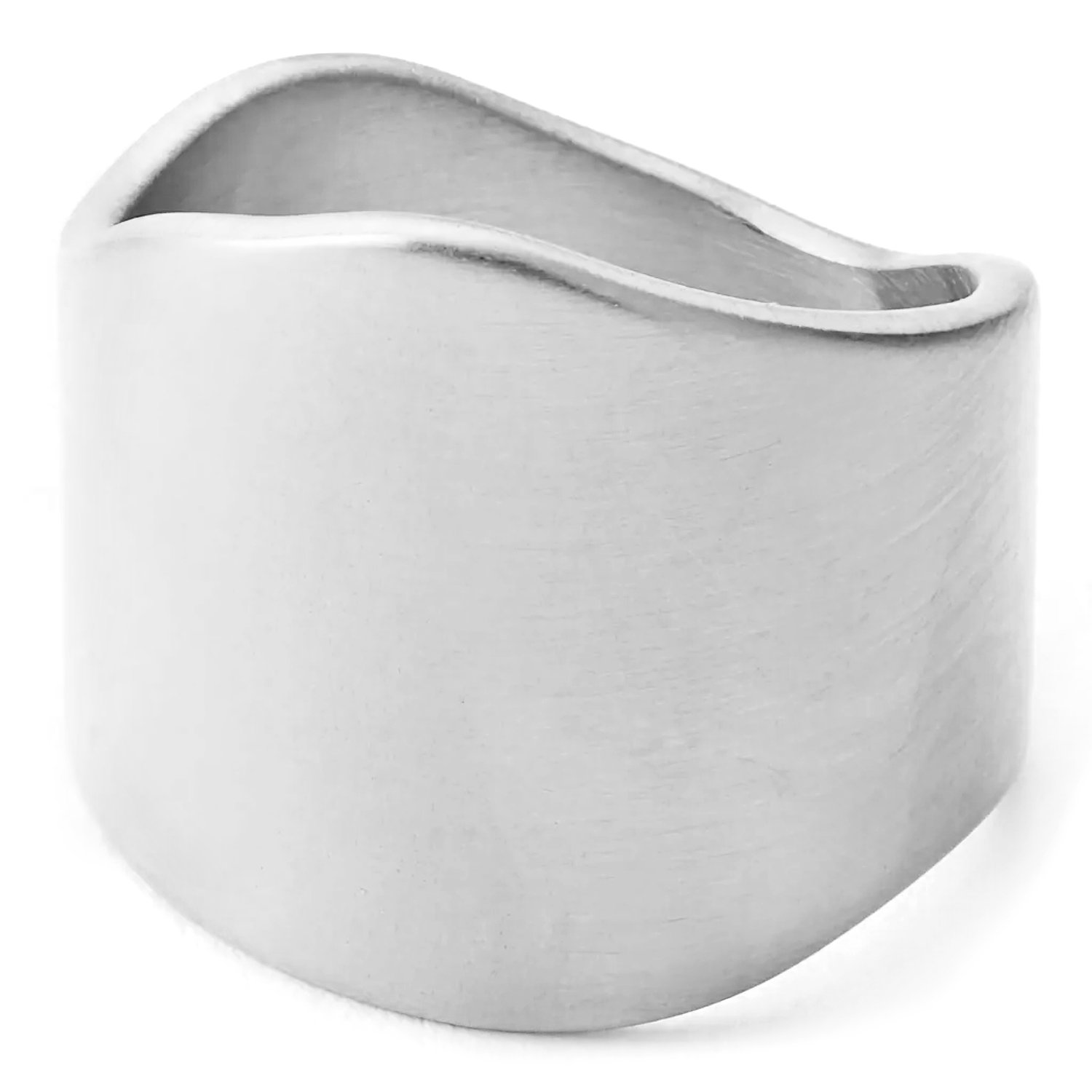 Organic | Crest ring van verzilverd roestvrij staal