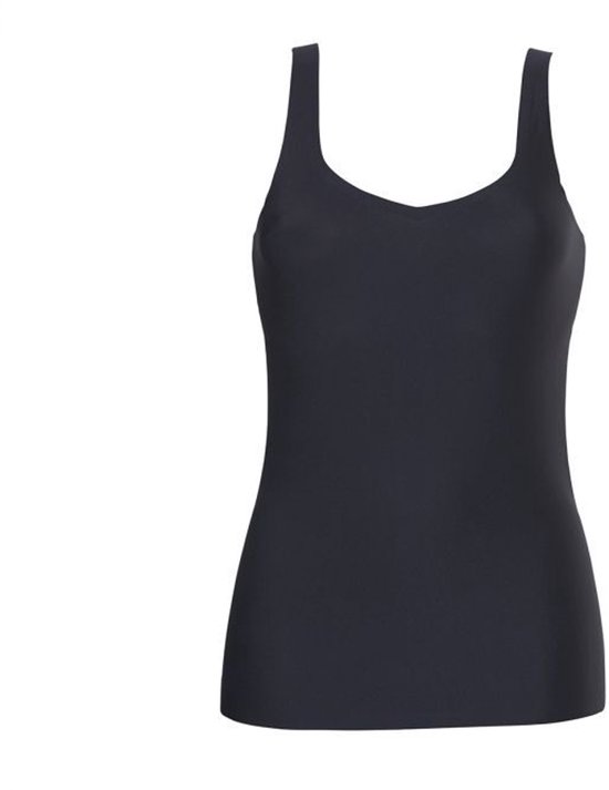 Zwart Ten Cate Secrets onderhemd met brede bandjes en een elegante V-hals.